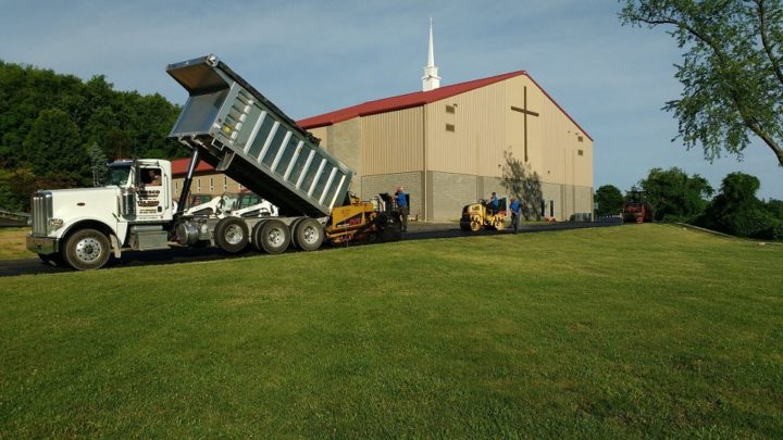 Commercial paving at New Stanton church